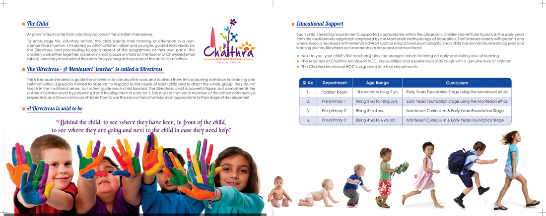 Chaithra Montessori School, Madipakkam, Chennai - Brochure Inner Page